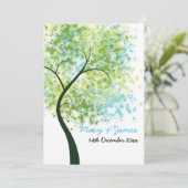 Frühjahrsheirat Wirbler Baum "Save the Date" Einladung (Stehend Vorderseite)