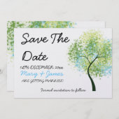 Frühjahrsheirat Wirbler Baum "Save the Date" Save The Date (Vorne/Hinten)