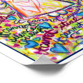 Frühjahrsherzen Krebs Engel Print (White Edge) Poster (Ecke)