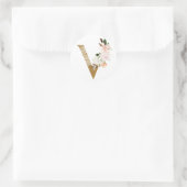 Frühjahrshochzeit MONOGRAM V Runder Aufkleber (Tasche)