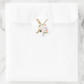 Frühjahrshochzeit MONOGRAM X Runder Aufkleber (Tasche)