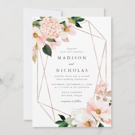 Frühjahrshülle Blütengeometrie Einladung (Vorderseite)