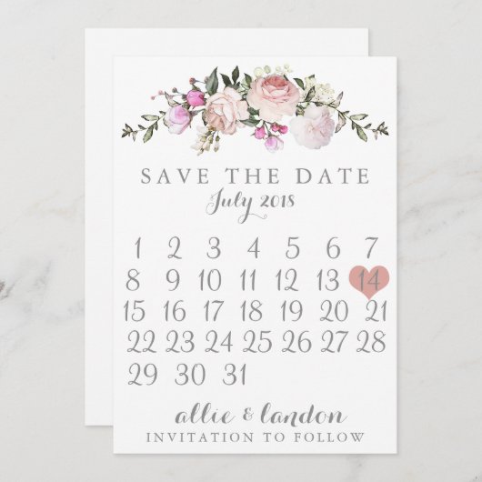 Frühjahrskalender Save the Date (Vorne/Hinten)