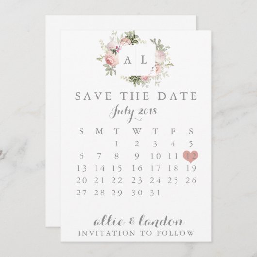 Frühjahrskalender Save the Date (Vorne/Hinten)