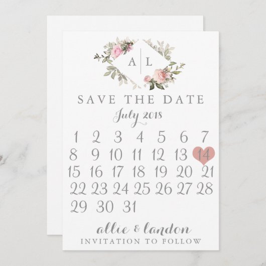 Frühjahrskalender Save the Date (Vorne/Hinten)