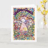 Frühjahrskarte Krebs Engel Grußkarte Karte (Gelbe Blume)