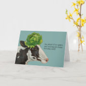 Frühjahrskarte mit Kuh und Kohl Karte (Gelbe Blume)