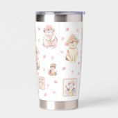 Frühjahrskatzen HaselBlume Pfirsichweiß Thermobecher (Links)