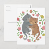 Frühjahrskatzen und Blume Postkarte (Vorne/Hinten)