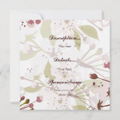 Frühjahrskirsche blühen Einladung 5,25 x 5,25 (Rückseite)