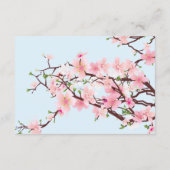 Frühjahrskirsche blüht rosa blaue Hochzeitsempfehl Begleitkarte (Rückseite)