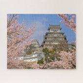 Frühjahrskirsche Blüten auf Himeji Castle in Japan Puzzle (Horizontal)