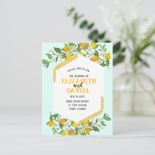 Frühjahrsklauseln Postkarte Einladung zur Hochzeit (Stehend Vorderseite)