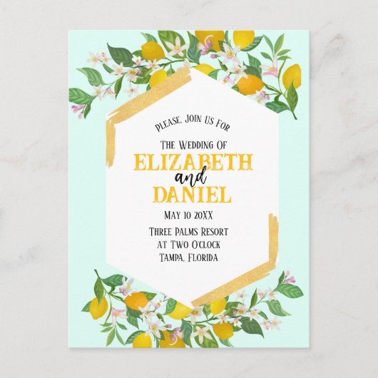 Frühjahrsklauseln Postkarte Einladung zur Hochzeit (Vorderseite)