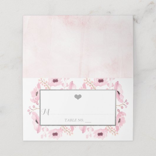 Frühjahrskolben Hochzeitskollektion Platzkarte (Außenseite Aufgefaltet)