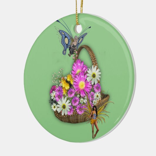 Frühjahrskorb Keramikornament (Links)