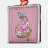 Frühjahrskorb Silbernes Ornament (Links)