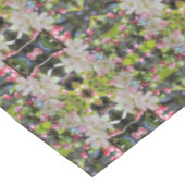 Frühjahrskrabapfel blüht Abstraktes Muster Tischdecke (Schrägansicht)