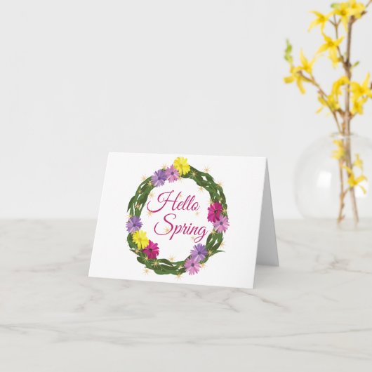 Frühjahrskranz Karte (Gelbe Blume)