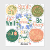 Frühjahrskrapbook niedliche sonnige Positivkleber Aufkleber (Blatt)