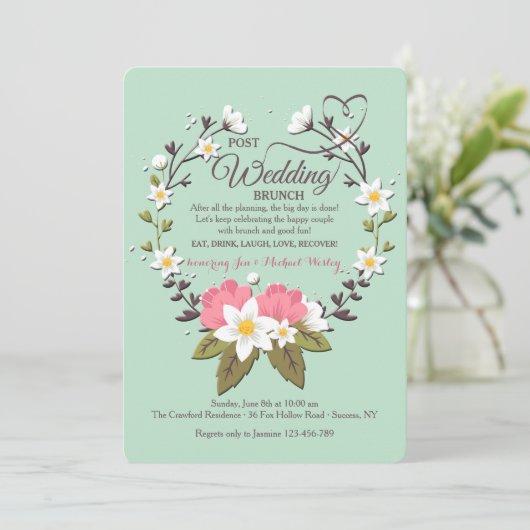 Frühjahrskrieg Hochzeitsfeier Einladung (Stehend Vorderseite)