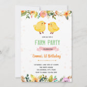 Frühjahrsküken Party Geburtstagseinladung Einladung (Vorderseite)