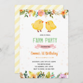 Frühjahrsküken Party Geburtstagseinladung Einladung (Vorne/Hinten)