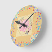 Frühjahrskunst, Blume Grafik Design Runde Wanduhr (Winkel)