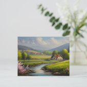 Frühjahrslandschaft Postkarte (Stehend Vorderseite)