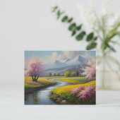 Frühjahrslandschaft Postkarte (Stehend Vorderseite)