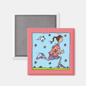 Frühjahrsläuferin (Frau) Magnet (Vorderseite/Rückseite)