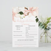 Frühjahrslilie Rosa Baby-Vorhersagekarte (Stehend Vorderseite)