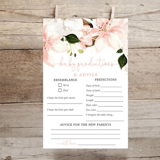 Frühjahrslilie Rosa Baby-Vorhersagekarte