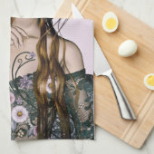 Frühjahrsmädchen Küchentuch (Viertel Falte)