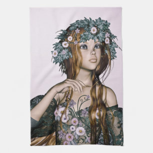 Frühjahrsmädchen Küchentuch