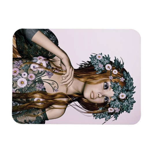 Frühjahrsmädchen Magnet (Horizontal)