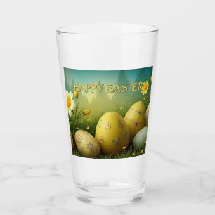 Frühjahrsmagie mit Ostereiern in einem Meer von Bl Glas
