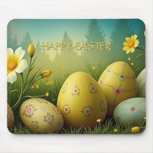 Frühjahrsmagie mit Ostereiern in einem Meer von Bl Mousepad (Vorne)