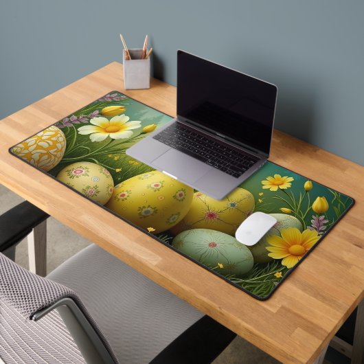 Frühjahrsmagie mit Ostereiern in einem Meer von Bl Schreibtischunterlage (Büro 2)