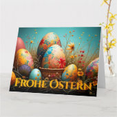 Frühjahrsmagie mit Ostereiern Karte (Gelbe Blume)