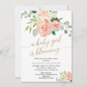 Frühjahrsmännchen blüht pfirsichgrüne Dusche Einladung (Vorderseite)