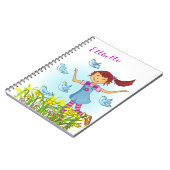 Frühjahrsmännchen, die Vögel jagen und Notizbuch b Notizblock (Linke Seite)