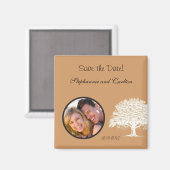 Frühjahrsmeitel Brown/White Announcement Magnet (Vorderseite/Rückseite)
