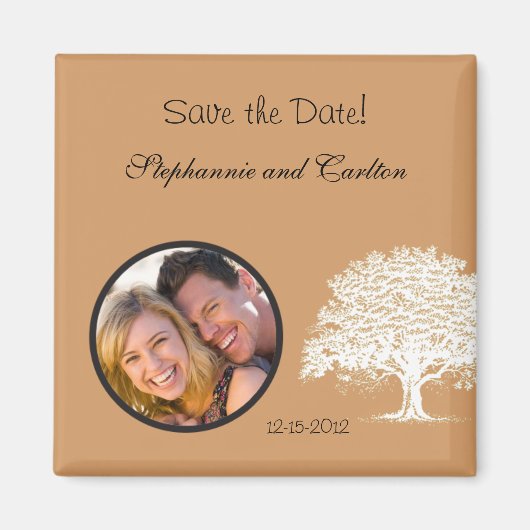 Frühjahrsmeitel Brown/White Announcement Magnet (Vorne)