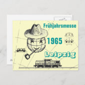Frühjahrsmesse 1965 Leipzig Werbedesign DDR Postkarte (Vorne/Hinten)