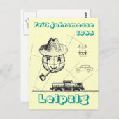 Frühjahrsmesse Leipzig Werbedesign DDR Postkarte (Vorne/Hinten)