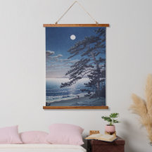 Frühjahrsmond am Strand von Ninomiya Kawase Hasui