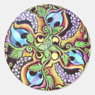 Frühjahrsmond-Zyklus Mandala Aufkleber