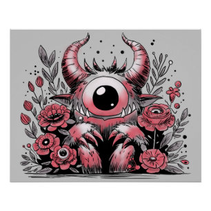 Frühjahrsmonster der Blume Poster