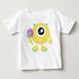 Frühjahrsmonster, Gelbes Monster, Blume, Hörner Baby T-shirt